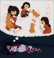 artist:fisheye blobfish cat child dreaming maya night Noga sleeping // 5600x5960 // 2.3MB