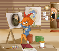 book brush clock coco cup dutch_text easel flowers gussywussy_(artist) kapitein_koek maya meta:general_fanart mug mymy paint painting schoppenboer_household sitting stroopwafel tears tongue_out // 1800x1557 // 1.2MB