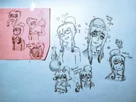 artist:midkyk bong cross_eyed double_eight_note drool drooling eighth_note english_text eyebrows hair_bun horn horns hugging looking_right looking_sideways looking_to_the_right looking_to_the_side meta:general_fanart musical_note musical_notes partially_dyed_hair pencil_(medium) quaver sleeveless_undershirt smoke stinky_note tagme tank text undershirt wifebeater yfke // 1024x768 // 194KB