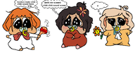 baby binky coco flower maraca meta:rijkskunst niggerwiggle oekaki plush_body subvariant:mayagugu text text_bubble text_bubbles variant:agugu // 806x355 // 60KB