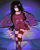 artist:asikku bed blobfish looking_at_viewer maya // 1080x1350 // 212KB