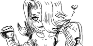 artist:oekakigod blushing heart looking_away no_color oekaki sisa vera wine // 500x250 // 42KB