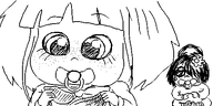 artist:oekakigod binky chip flower flower_in_hair freckles maya mymy oekaki sad variant:agugu // 500x250 // 41KB