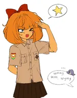 artist:colarikal award blushing flag mymy niggerwiggle saluting speech_bubble star uniform vera // 1609x2048 // 236KB