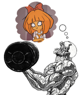 barbell curl jack_hanma_(baki) lifting muscular mymy screaming thinking // 1378x1578 // 1.5MB