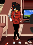artist:cam bed chair computer desk headphones keyboard maya mayas_room tissue window // 488x651 // 155KB