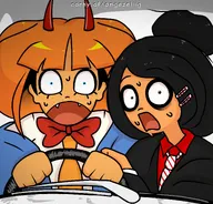 artist:mrcarhyla car chainsaw_man maya mymy parody steering_wheel // 2048x1967 // 380KB