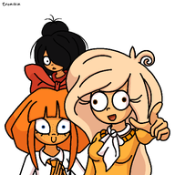 artist:tronikin coco derp_eyes hatsune_miku maya mymy ongezellig pointing_at_viewer trio triple_baka triple_zellig // 1140x1140 // 99KB