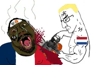 2soyjaks ack arm aryan black_skin blond blood bloodshot_eyes blue_eyes brown_eyes buff chainsaw closed_mouth crying decapitation dutch fat flag flag:france flag:netherlands france glasses hair hand holding_chainsaw holding_object murder mymy netherlands nosebleed ongezellig open_mouth queen_of_spades rent_free soyjak spade stinky stubble subvariant:chainsaw_bernd swastika variant:bernd variant:chudjak yellow_hair yellow_teeth // 1087x766 // 100KB