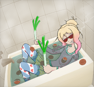 bathroom fisheye_(drawfag) leek smoking stroopwafel yfke // 1075x1000 // 1.4MB