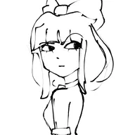 artist:zarajevo black_and_white bow looking_at_viewer looking_back meta:general_fanart mymy sketch tagme // 800x800 // 48KB