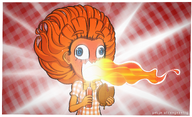 artist:studio_massa burning crying derp_eyes fire hot_sauce Illustraties_(official) mymy official_art petjeaf stroopwaffel text // 3840x2330 // 9.7MB