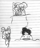 artist:entiral black_and_white blobfish bodypillow kid maya mymy niggerwiggle sleeping // 1080x1305 // 722KB