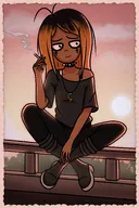 cleo looking_away sitting smoking // 2000x3000 // 664KB