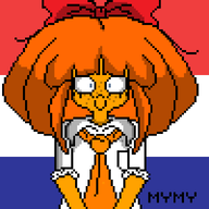 dutch_flag looking_at_viewer mymy niggerwiggle pixel_art text // 600x600 // 21KB