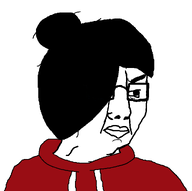 angry closed_mouth clothes glasses hair hoodie maya_(ongezellig) ongezellig soyjak variant:chudjak // 1030x1024 // 26KB