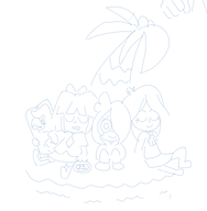 artist:portalverse closed_eyes drool island kapitein_koek looking_at_viewer outside palm_tree sketch sleeping smiling stroopwafel tree // 761x776 // 114KB