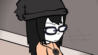 animated avengers beanie blue_eyes clothes glasses looking_at_you necklace ongezellig star_(symbol) style_emulation variant:soytan // 1920x1080 // 1.4MB