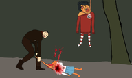 2soyjaks anti_ongezellig baseball_bat bloodshot_eyes chud full_body hanging holding_baseball_bat holding_object lucille lynching maya_(ongezellig) meta:tagme negan noose ongezellig open_mouth rope smile suicide the_walking_dead variant:bernd variant:chudjak // 1114x659 // 260KB