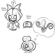 antenna blush coco maya meta:general_fanart mymy no_color robot slenderman smile swirly_eyes tentacles thought_bubble toaster // 2048x2048 // 327KB