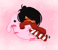 artist:vampirekitty blobfish blushing closed_eyes hugging maya // 490x427 // 144KB