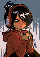 hands_together headphones hoodie maya nervous sad sitting // 1668x2388 // 3.5MB