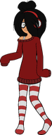 black_hair green_eyes maya meta:general_fanart pajamas pyjama striped_pants sweater unknown_artist wifebeater // 1694x4418 // 369KB