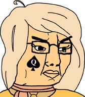 angry bbc clothes coco_(ongezellig) female glasses hair ongezellig queen_of_spades scarf soyjak tattoo variant:chudjak // 700x800 // 37KB