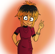 black_hair brown_eyes freckles looking_at_viewer Lymy_(lidlyarts) meta:general_fanart mymy necklace necklaces orange_hair partially_dyed_hair peace_sign peace_sign_(hand) tagme unknown_artist // 1468x1437 // 810KB