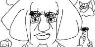 2soyjaks animal arm bottle bowtie cat closed_mouth glasses hair hand mymy oekaki ongezellig pointing soy soyjak subvariant:chudjak_front variant:chudjak variant:impish_soyak_ears // 500x250 // 22KB