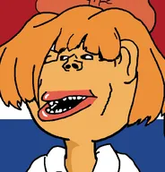 amerimutt bowtie country ear flag hair mymy netherlands ongezellig open_mouth orange_hair orange_skin soyjak subvariant:impish_amerimutt variant:impish_soyak_ears // 760x791 // 287KB