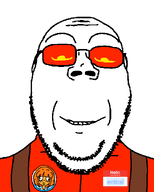 colored_glasses entiral_(user) glasses hello_my_name_is_(sticker) mymy namefags ongezellig smile soyjak subvariant:gapejak_front subvariant:wholesome_soyjak suspenders transparent_background variant:gapejak // 500x622 // 40KB