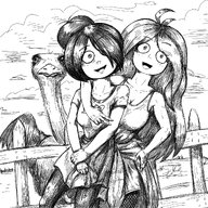 black_and_white coco drawing maya ostrich peace_sign smiling // 1250x1250 // 1.7MB