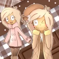 alternate_outfit artist:potgietereff blush coat hat looking_at_viewer one_eye_closed smiling teddy_beart // 1280x1280 // 198KB
