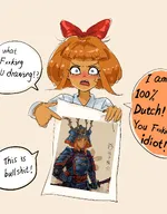 Artist:chewing_devil blushing japanese_text mymy niggerwiggle pointing samurai sword // 1604x2048 // 320KB