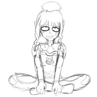 bodysuit cosplay d.va looking_up overwatch rabbit sitting sketch smiling tagme unknown_artist yfke // 1280x1280 // 284KB