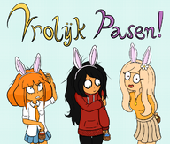 coco dutch_text easter maya mymy orange_hair trio // 1042x884 // 1.0MB