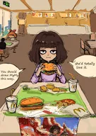 Artist:chewing_devil maya McDonalds meta:general_fanart mymy niggerwiggle zoey // 2480x3508 // 1.0MB