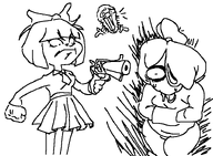 angry black_and_white drawing glasses gun mad maya mymy nervous scared sketch smiling soyjak stubble sweating // 737x540 // 17KB
