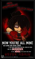 Artist:debonair_death blood bloodshot_eyes knife maya parody weapon // 1080x1820 // 210KB