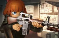aiming assault_rifle bayonet bullet_casing gun meta:general_fanart military_uniform mymy rank_insignia tagme unknown_artist // 2048x1325 // 340KB