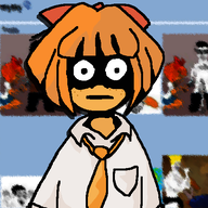 angry bow bowtie cartoon clothes female glasses hair mymy necktie ongezellig orange_hair reaction soyjak variant:chudjak // 500x500 // 79KB