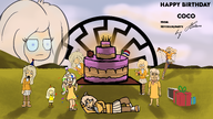 birthday cake coco coconut collab drawing monitor party present sonnenrad south_africa variant:chudjak // 3840x2160 // 4.7MB