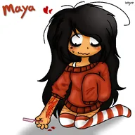 black_hair gore long_hair maya self_harm unknown_artist // 2048x2048 // 284KB