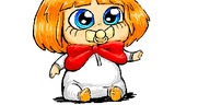 artist:oekakigod binky blue_eyes freckles niggerwiggle oekaki plush_body variant:agugu // 500x250 // 79KB