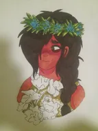 blushing braided_hair flower_girl hand_drawn maya merel_(artist_&amp;_va_of_coco) smiling tagme zwart_haar // 768x1032 // 127KB