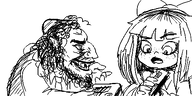 artist:oekakigod gun kike mymy no_color oekaki // 500x250 // 55KB