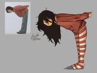 artist:hierbadekato artist_signature bending_over gray_background grey_background irl_reference maya meta:general_fanart shadow // 2048x1561 // 132KB