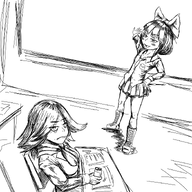 artist:oekakigod black_and_white drawing mymy niggerwiggle no_color sisa vera // 1450x1450 // 678KB