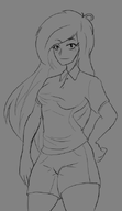 black_and_white coco drawing looking_at_viewer shorts sketch // 348x603 // 55KB
